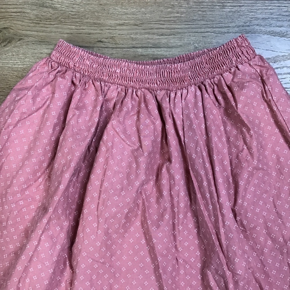 Vtg Skirt Girls Size 12 Medium Pull On Ruffle Cottage Floral Print Dusty Pink - Picture 3 of 9